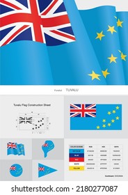 tuvalu flag construction sheet vector