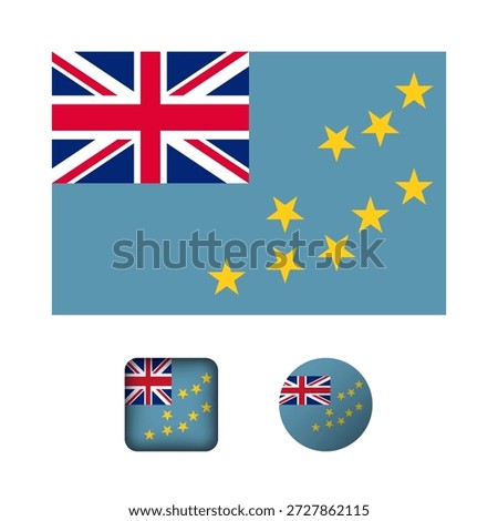 Tuvalu Flag Flat Icons Collection