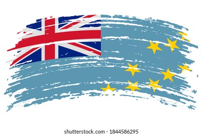 Tuvalu flag in grunge brush stroke, vector image