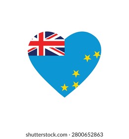 Tuvalu Flag Heart Shape Icon Love Symbol National Country Patriotic Illustration