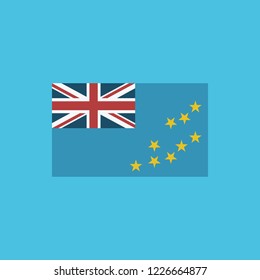 Tuvalu flag icon in flat design. Independence day or National day holiday concept.