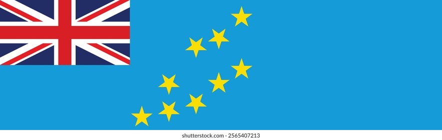 Tuvalu flag long banner digital vector illustration