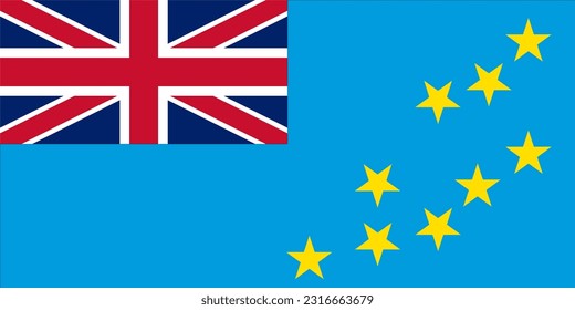 Tuvalu flag, official colors and proportion. Vector illustration.