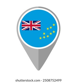 Tuvalu Flag on Location Pin