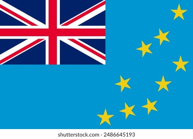 Tuvalu flag pattern background. Realistic national flag design. Abstract vector template.