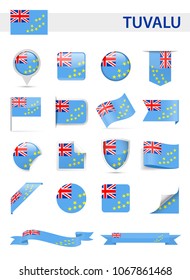 Tuvalu Flag Set - Vector Illustration