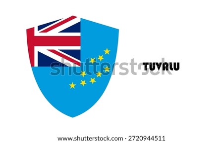 Tuvalu flag in shield shape (badge)