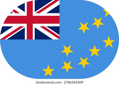 Tuvalu flag symbolizing national pride, identity, heritage, patriotism and authority. Vector flag in flat oval design