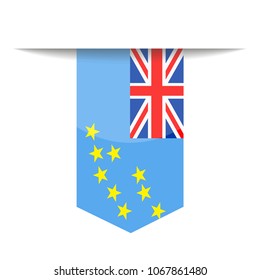 Tuvalu Flag Vector Bookmark Icon - Illustration