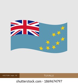 Plantilla de diseño de la ilustración del vector de la bandera de Tuvalu.