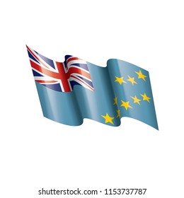 Tuvalu flag, vector illustration on a white background