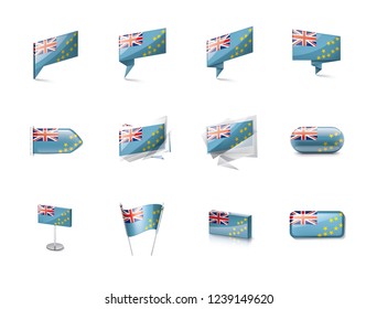 Tuvalu flag, vector illustration on a white background