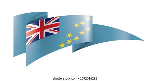 Tuvalu flag, vector illustration on a white background