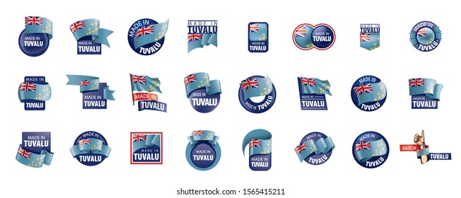 Tuvalu flag, vector illustration on a white background