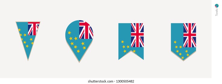 Tuvalu flag in vertical design, vector illustration.