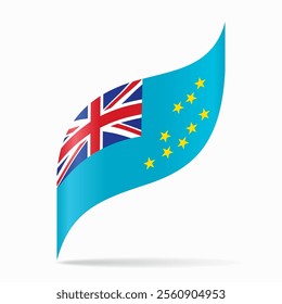 Tuvalu flag wavy background layout. Vector illustration.