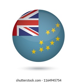 Tuvalu glossy round button. Vector Illustration EPS10.