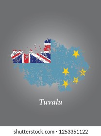 Tuvalu grunge old state flag