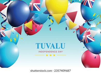 Tuvalu Independence Day background. Awareness Civic Federal. Vector illustration.