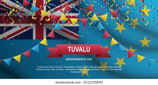 Tuvalu Independence Day background. Vector illustration.