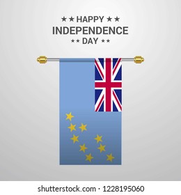 Tuvalu Independence day hanging flag background - Powered by Shutterstock - Get 15% off with code: PIKWIZARD15