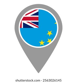 Tuvalu Location Pin Icon Vector Illustration