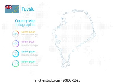 Tuvalu map with elements of infographics template. Vector eps10.