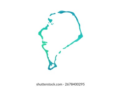 Tuvalu Map - Polygon Style Vector Illustration in Green and Blue Gradient, Low Poly Geometric Design, Isolated on White Background, Perfect for Infographics and Learning Use.