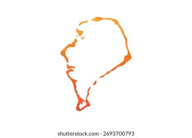 Mapa de Tuvalu - Ilustração de Vetor de Estilo de Polígono em Gradiente Laranja, Design Geométrico de Baixa Poli, Isolado no Fundo Branco para Infográficos e Educação.