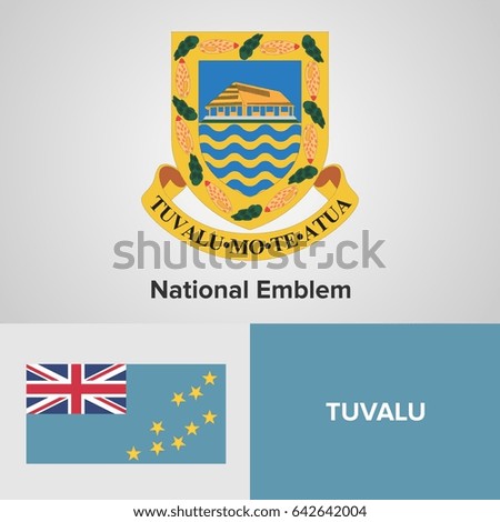Tuvalu National Emblem and flag 
