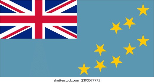 Tuvalu official flag vector with standard size and proportion. National flag emblem with accurate size and colors.