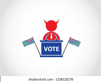 Tuvalu Podium Evil Politician Speech Poll