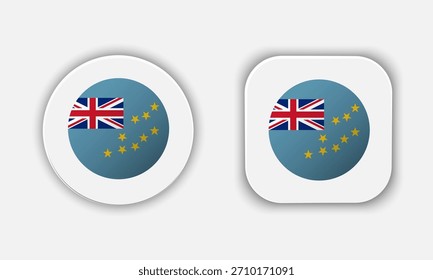 Icono de Botón de bandera nacional redondeado de Tuvalu