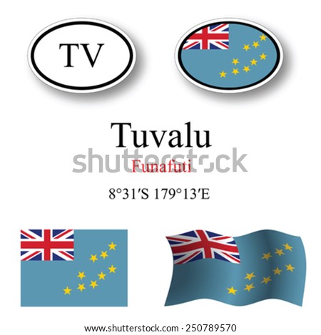 tuvalu set against white background, abstract vector art illustration, image contains transparency