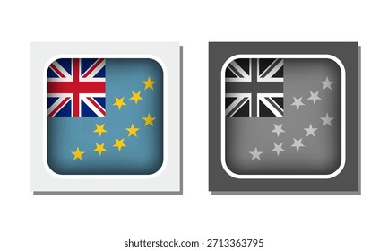 Icono de bandera redondeada cuadrada de Tuvalu