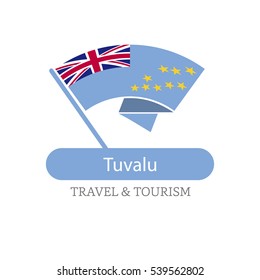Tuvalu The Travel Destination logo - Vector travel company logo design - Country Flag Travel and Tourism concept t shirt graphics - vector illustration