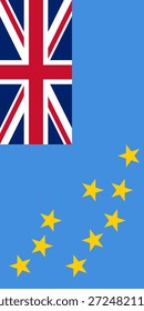 Tuvalu vertical flag in official colors, dimensions and aspect ratio. Vector flag symbolizing national pride, identity, heritage, patriotism and authority