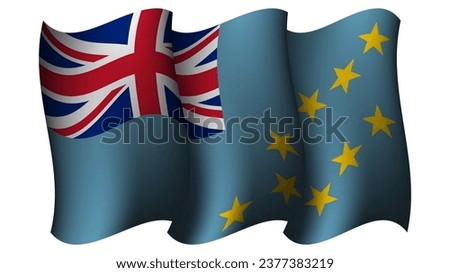 tuvalu waving flag design vector illustration suitable for feast day moment or event poster design on tuvalu