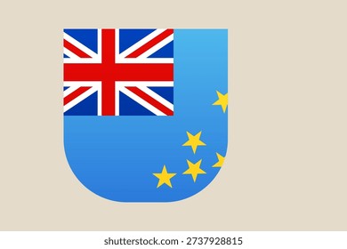 Tuvaluan national flag vector icon displayed in a modern rounded shield for official patriotic graphic design projects..