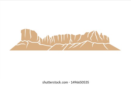 Tuwaiq Mountain in Riyadh, Saudi Arabia. Simple Icon. Eps Vector.