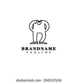 tux clothes logo cartoon icon design template black modern vector illustration