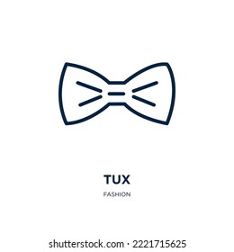 tux icon from fashion collection. Thin linear tux, dress, tuxedo outline icon isolated on white background. Line vector tux sign, symbol for web and mobile