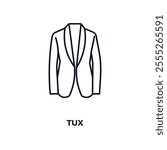 tux outline icon. Linear vector from fashion concept. Thin line tux icon isolated on white background