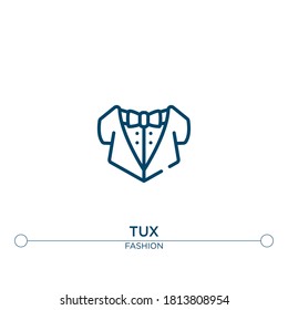 tux outline vector icon. simple element illustration. tux outline icon from editable fashion concept. can be used for web and mobile
