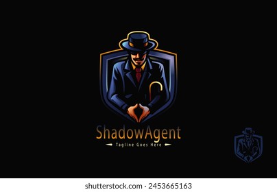 Tuxedo Agent Logo design inpiration, vector illustration