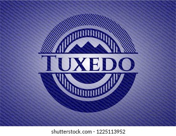 Tuxedo badge with denim background