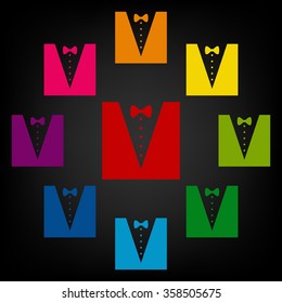 Tuxedo with bow silhouette