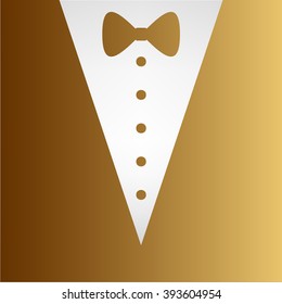 Tuxedo with bow silhouette