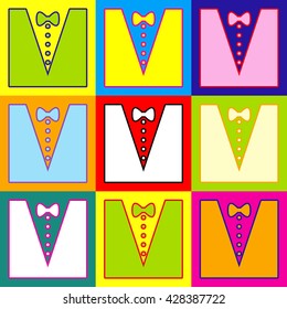 Tuxedo with bow silhouette