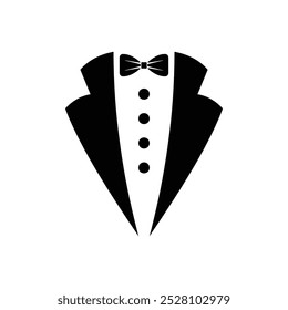 Tuxedo com símbolo de arco e design de clip art